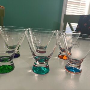 6 Elegant Dansk Glass Set with Colorful Bases